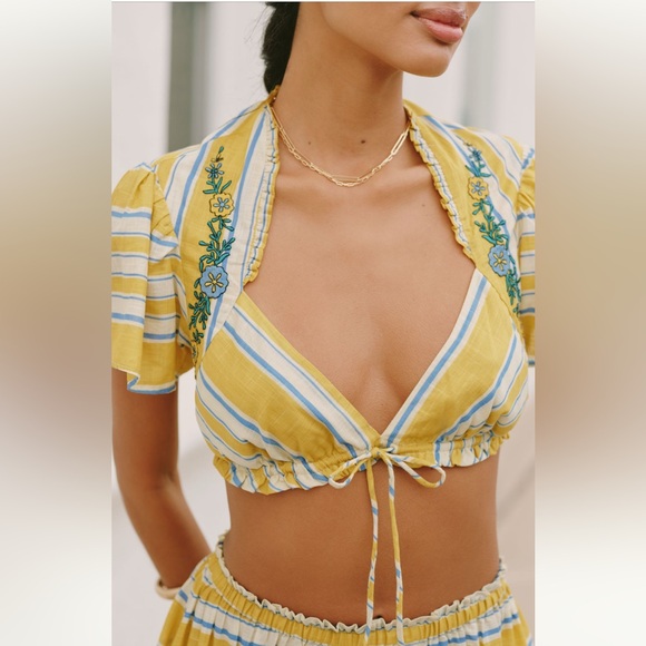 Anthropologie Celandine Copacabana Skirt Set Rio Stripe Size M NWT Resort Spring - Picture 6 of 13